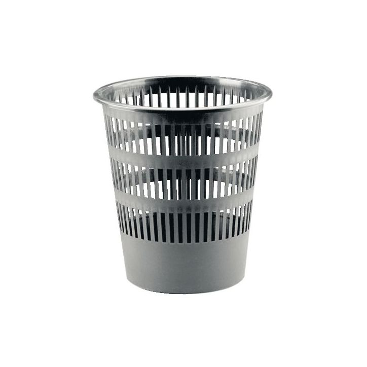 Corbeille a papier plastique ronde ajourée 16L Gris 306R8 FAIBO