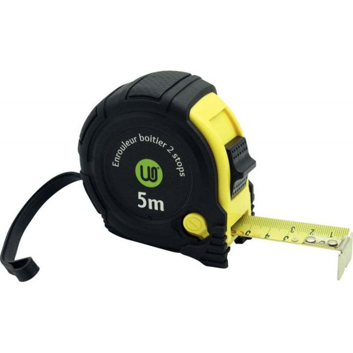 Mètre a ruban 5 mètres, boitier en caoutchouc largeur : 19 mm BME050081