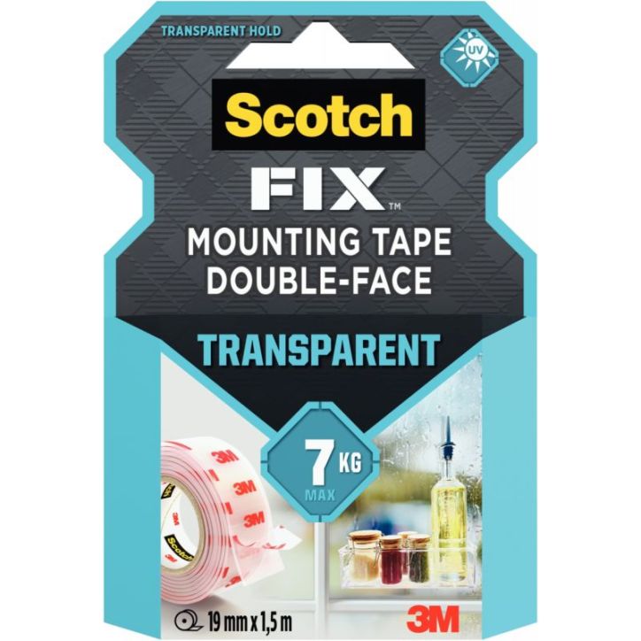 Rouleau scotch double face transparent 1,5 m x 19mm BP1377 SCOTCH 3M