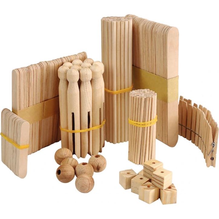 Méga pack de construction en bois, 450 pièces 7543