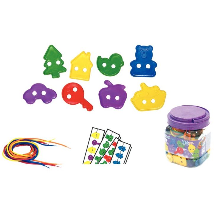 Boite de 80 formes a enfiler + 10 cordons 31767 MINILAND