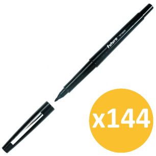 Pack scolaire remisé 144 stylos feutre moyen nylon noir FUTURA