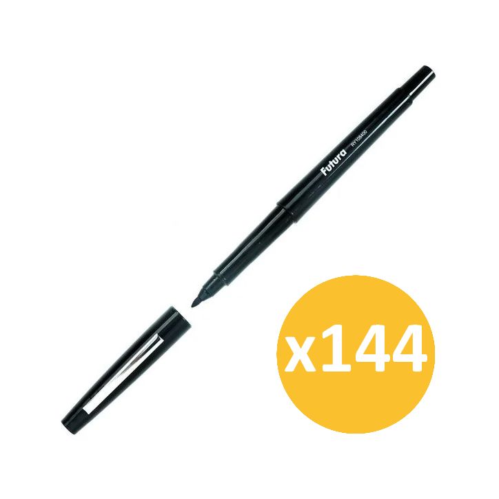 Pack scolaire remisé 144 stylos feutre moyen nylon noir FUTURA