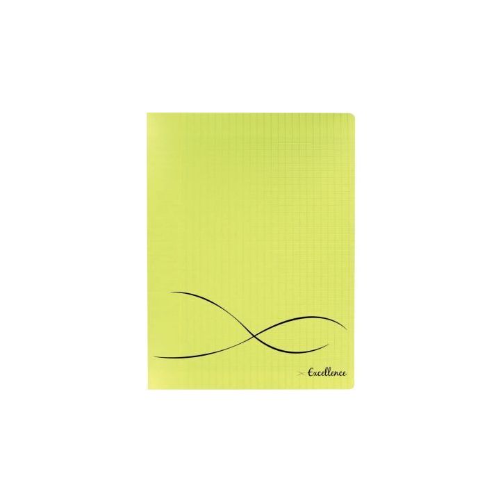 Piqûre 64 pages EXCELLENCE, format 17x22 cm, réglure seyès, couverture en polypropylène jaune 07477 EXCEL