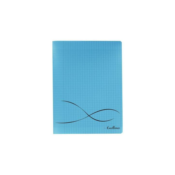 CONQUERANT C9 Cahier piqûre 17x22cm 96 pages 90g grands carreaux Séyès. Couverture polypropylène Bleu