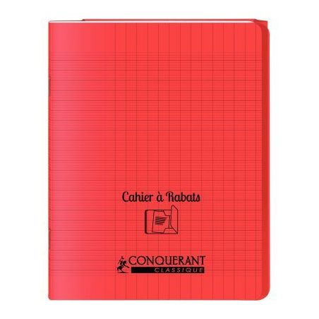 Achetez Piqûre 96 pages couverture polypropylène avec 2 rabats format 17x22 cm seyes coloris rouge..