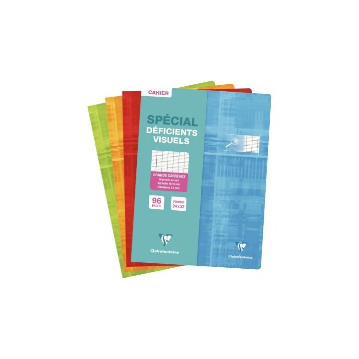 Piqûre 96 pages 24x32 cm, seyès 2,5 mm agrandi 10/10, papier 90g 63396C CLAIREFONTAINE