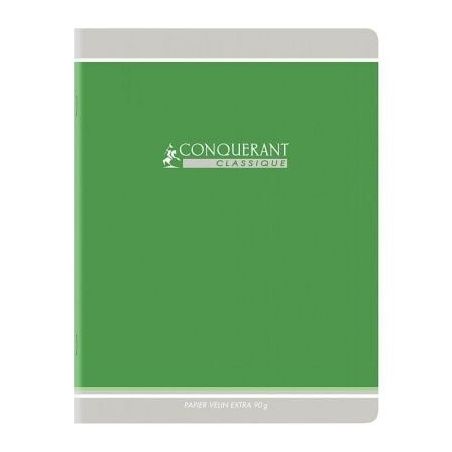 Achetez Cahier piqué 96 pages, format 24x32 cm, seyès, papier 90g, vert 400164241 CONQUERANT HAMEL..