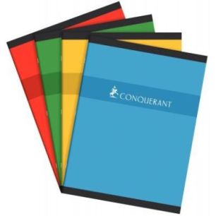 Achetez CONQUERANT C7 Cahier reliure piqûre 24x32 cm 96 pages 70g petits carreaux 5x5. Couverture c..