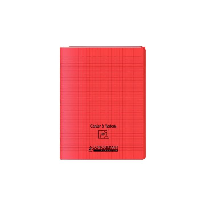 Piqûre 48 pages couverture polypropylène avec 2 rabats format 24x32 cm seyes rouge 400104016 HAMELIN