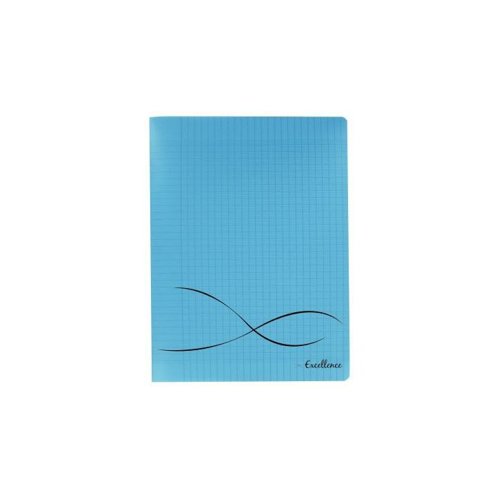 CONQUERANT C9 Cahier piqûre 24x32cm 96 pages 90g grands carreaux Séyès.Couverture polypropylène Bleu