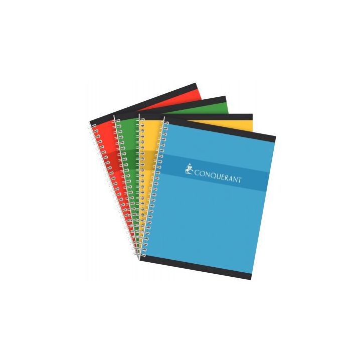 CONQUERANT C7 Cahier reliure spirale 17x22 cm 100 pages 70g petits carreaux 5x5 NF