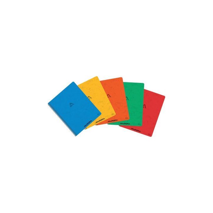 Cahier spiralé 120 pages 80g, quadrillé 5x5, format A5, coloris assortis 2160KQ5 AURORA