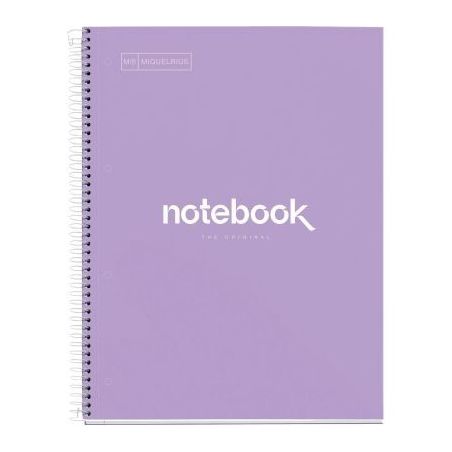 Achetez NOTEBOOK MIQUELRIUS format A4, 80 feuilles 90g, quadrillé 5x5, couverture carton rigide lav..