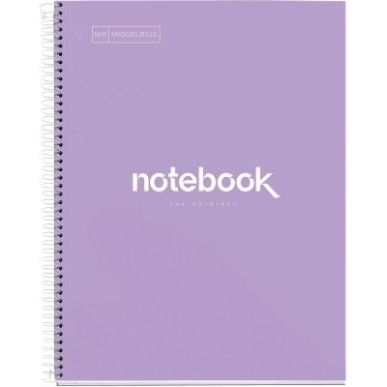 Achetez NOTEBOOK MIQUELRIUS format A4, 80 feuilles 90g, quadrillé 5x5, couverture carton rigide lav..