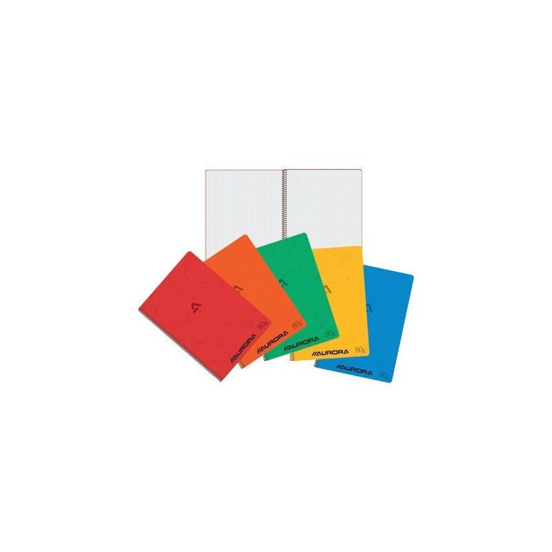 Achetez Cahier spiralé 120 pages 80g, quadrillé 5x5, format A4, coloris assortis 2960KQ5 AURORA pa..