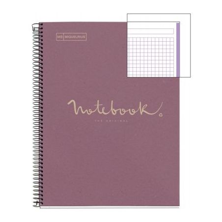 Achetez NOTEBOOK MIQUELRIUS format A4, 80 feuilles 80g, quadrillé 5x5, couverture carton recyclé l..
