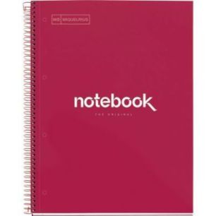 Achetez NOTEBOOK MIQUELRIUS format A4, 80 feuilles 90g, quadrillé 5x5, couverture carton rigide rou..