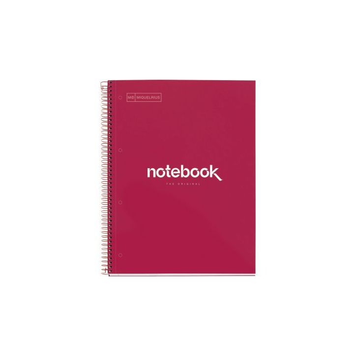 NOTEBOOK MIQUELRIUS format A4, 80 feuilles 90g, quadrillé 5x5, couverture carton rigide rouge MR46053 MIQUELR(...)