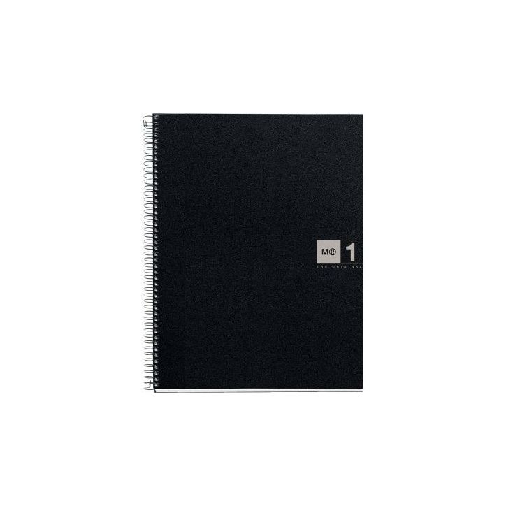 NOTEBOOK MIQUELRIUS format A4, 80 feuilles 70g, quadrillé 5x5, couverture PP noir, intérieur gris MR2473 MIQ(...)