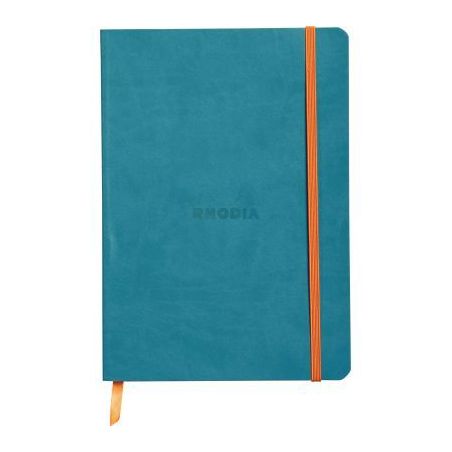 Achetez Carnet RHODIARAMA format A5 160 pages, ligné, couverture souple en simili cuir, bleu turquo..