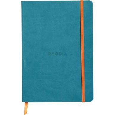 Achetez Carnet RHODIARAMA format A5 160 pages, ligné, couverture souple en simili cuir, bleu turquo..