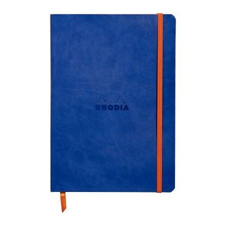 Achetez Carnet RHODIARAMA format A5 160 pages, ligné, couverture souple en simili cuir, bleu saphir..