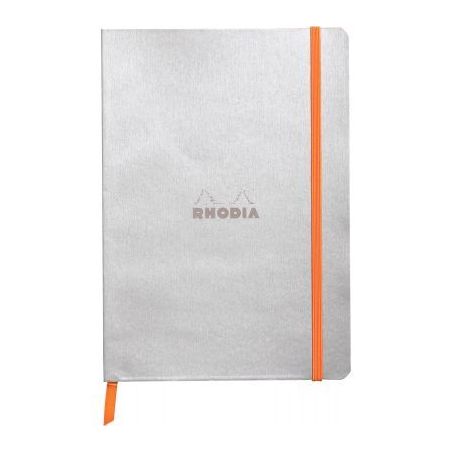 Achetez Carnet 160 pages RHODIARAMA format A5, ligné, couverture souple en simili cuir, argent 1174..