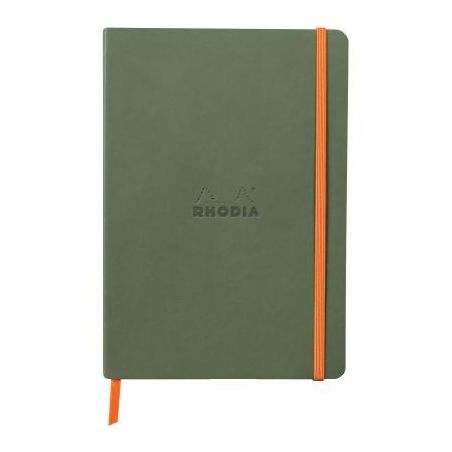 Achetez Carnet 160 pages RHODIARAMA format A5, ligné, couverture souple en simili cuir, vert sauge ..