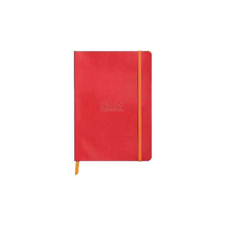 Carnet 160 pages RHODIARAMA format A5, 5x5, couverture souple en simili cuir, rouge coquelicot 117820C RHODIAR(...)