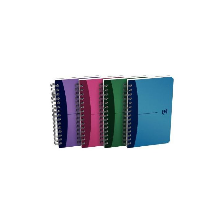 OXFORD Carnet spiralé 9 x 14 cm 180 pages 90g petits carreaux 5x5. Couverture polypro