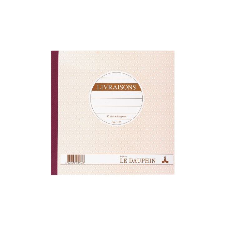Manifold Livraisons NCR format 21 x 21 cm 50 triplicatas autocopiants 1163D LE DAUPHIN