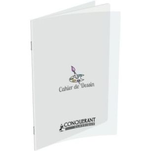 Achetez CONQUERANT C9 Cahier de dessin piqûre 48 pages unies 24x32cm. Couverture polypro incolore p..