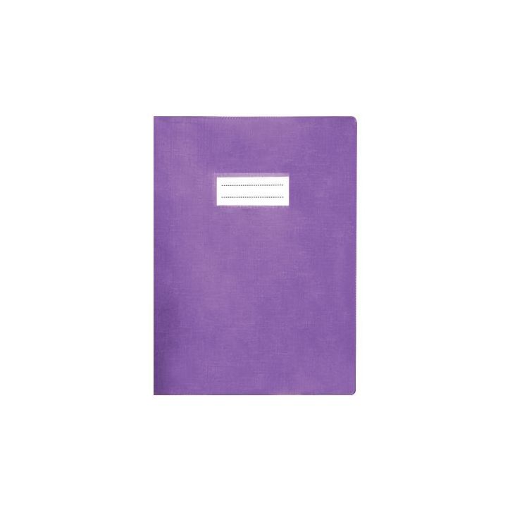 Paquet de 10 protèges-cahier luxe opaque avec rabats épaisseur 22/100ème 17x22 cm PVC cristal violet 111043(...)