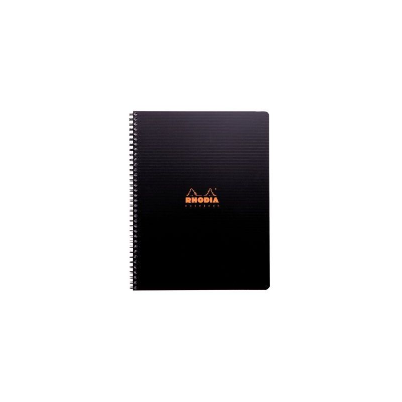 Achetez RHODIA Cahier spirale couverture Noire PP 22,5x29,7cm 160 pages 5x5 perforées 4 trous pas c..