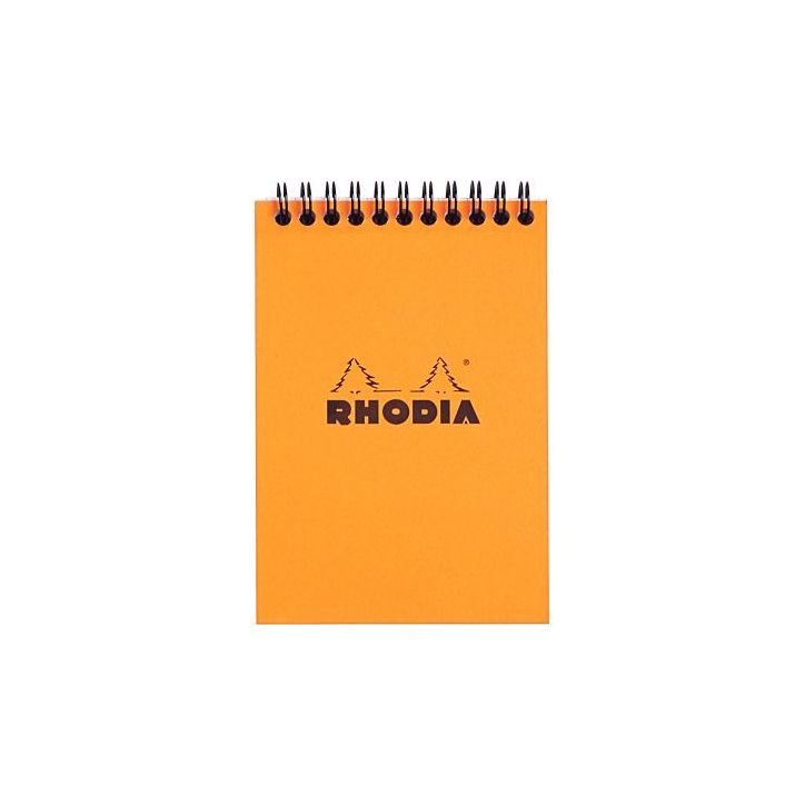 Bloc-notes à reliure intégrale RHODIA orange, format A6 (10,5 x 14,8 cm), 160 pages, quadrillé 5x5, papier (...)