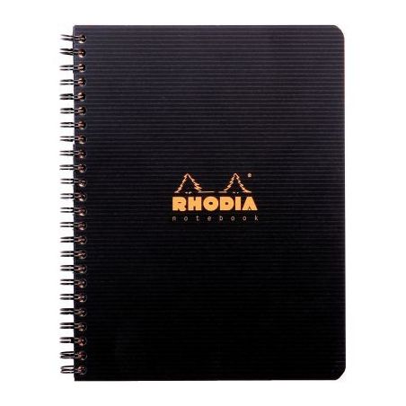 Achetez RHODIA Cahier spirale couverture Noire PP 16x21cm 160 pages 5x5 perforées 4 trous pas cher ..