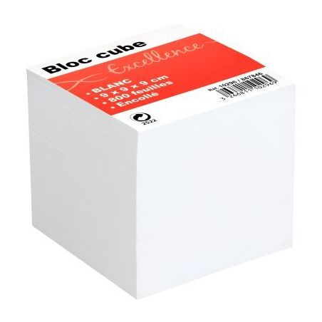 Achetez QUO VADIS Bloc cube Blanc 9x9x8cm 610 feuilles encollées 80g PEFC pas cher sur Ma Rentrée ..