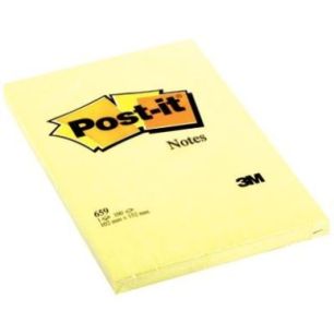 Achetez POST-IT Bloc repositionnable de 100 feuilles 102 x 152 mm Jaune uni pas cher sur Ma Rentrée..