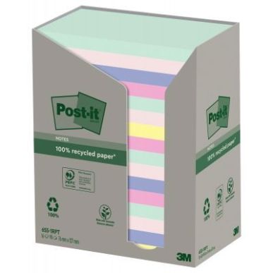 Achetez POST-IT® Notes Post-it Recyclées Nature. 76 x 127 mm. 16 blocs, 100 F. Ass : vert, rose, b..