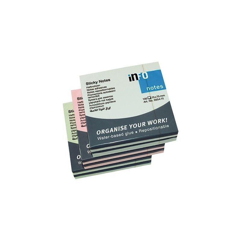 Achetez Paquet de 6 blocs repositionnables 75x75mm pastel assorti 5654-20-pk6-a pas cher sur Ma Rent..