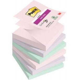 Achetez POST-IT® Z-Notes Super Sticky Soulful. 76 x 76 mm.Lot de 6 blocs de 90 F. Ass : rose, bleu ..