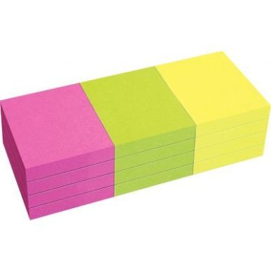 Achetez Lot de 12 blocs de notes repositionnables de 80 feuilles 40 x 50 mm couleurs vives assorties..