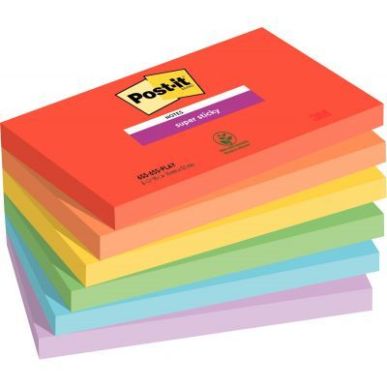 Achetez Paquet de 6 blocs notes super sticky post-it  90 feuilles 76x127 collection playful BP1241 P..