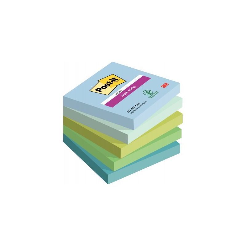 Achetez Paquet de 5 blocs notes super sticky post it 90 feuilles 76x76mm  collection oasis BP1234 PO..