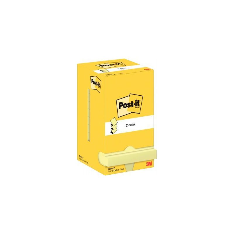Achetez Lot de 12 blocs de 100 feuilles z-notes repositionnable 76 x 76 mm jaune 23730 3M pas cher s..
