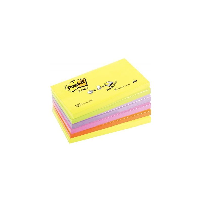 Achetez Lot de 6 blocs z-notes repositionnables 76 x 127 mm, couleurs néon assorties 59734 POST-IT ..