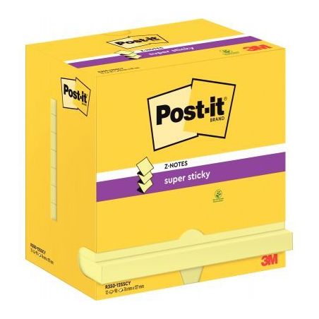 Achetez Lot de 12 blocs de 90 feuilles Z-Notes Super Sticky post-it, 76x127 mm, couleur : jaune BP84..