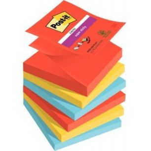 Achetez POST-IT® Z-Notes Super Sticky Playful 76x76 mm. 6 blocs, 90F. Ass : rouge/orange/jaune/vert..
