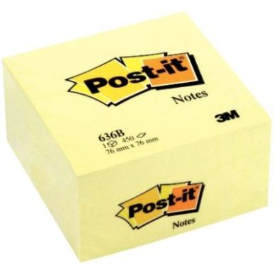 Achetez POST-IT Cube POST-IT® Jaune Pastel, 76 x 76 mm, 450 feuilles pas cher sur Ma Rentrée Scola..
